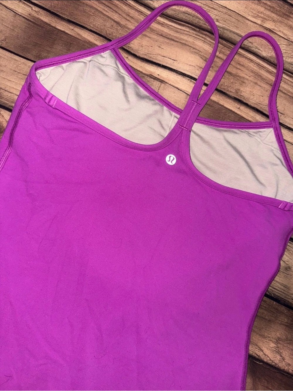 Lululemon Y Tank Purple Shelf Bra Racerback Workout Top Size 8 discontinued